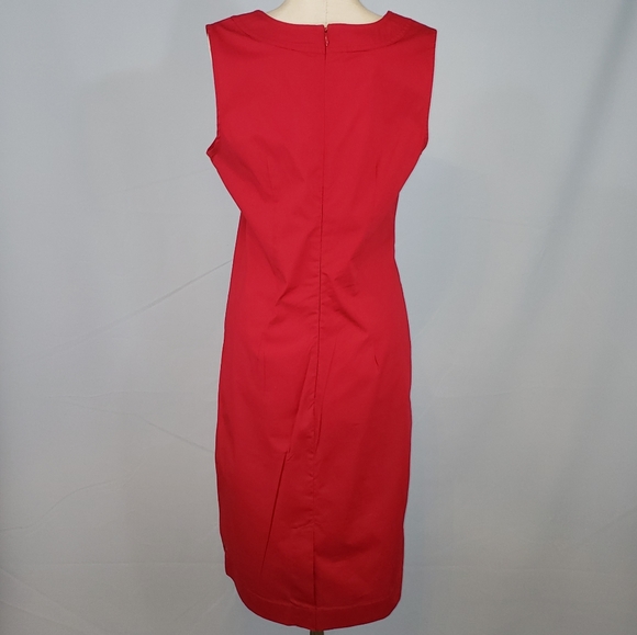 Talbots red cotton bow front dress size 6 - Picture 3 of 7